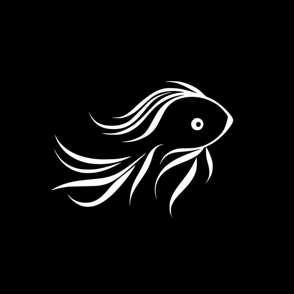 Goldfish, Black and White illustration vector