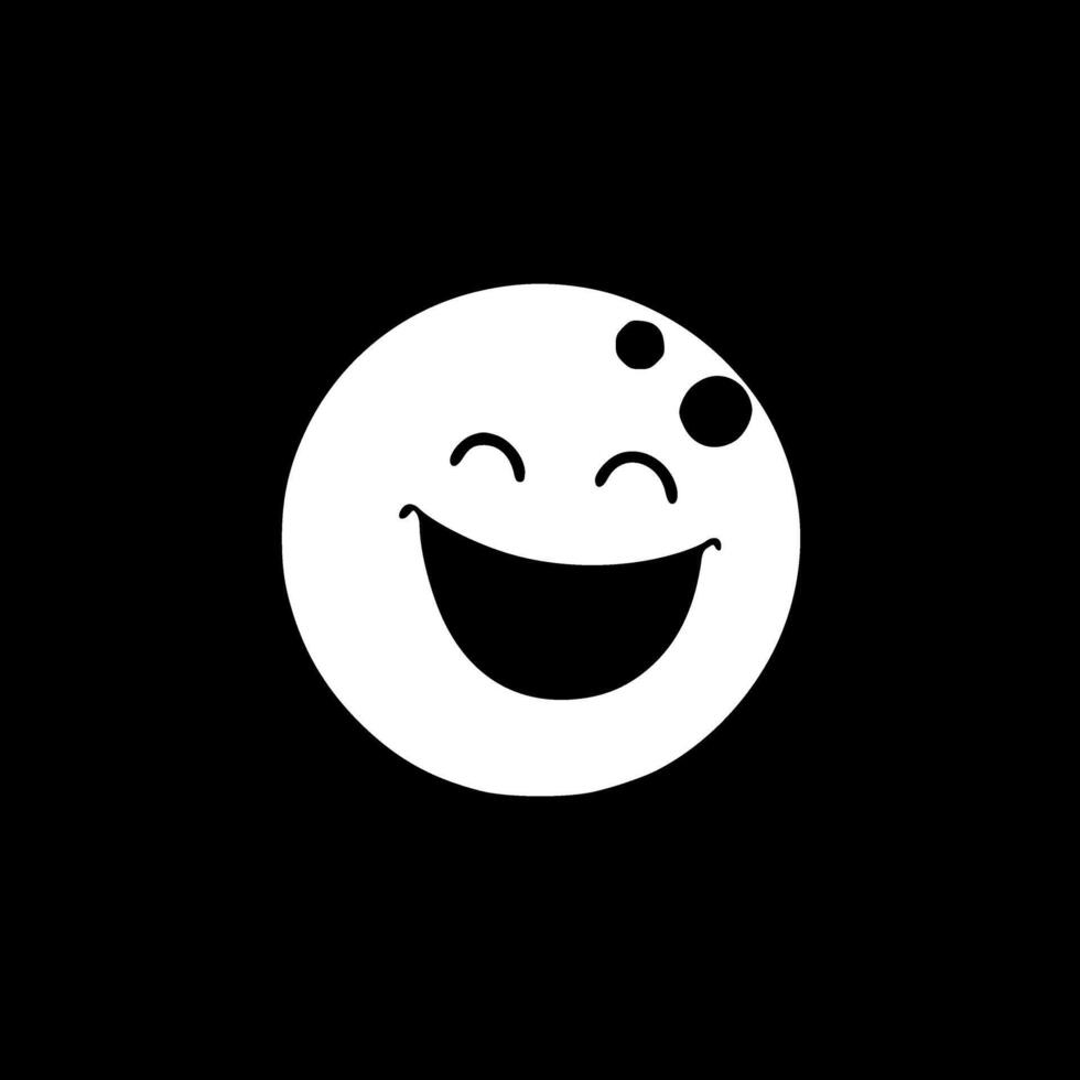 Happy, Black and White illustration vector