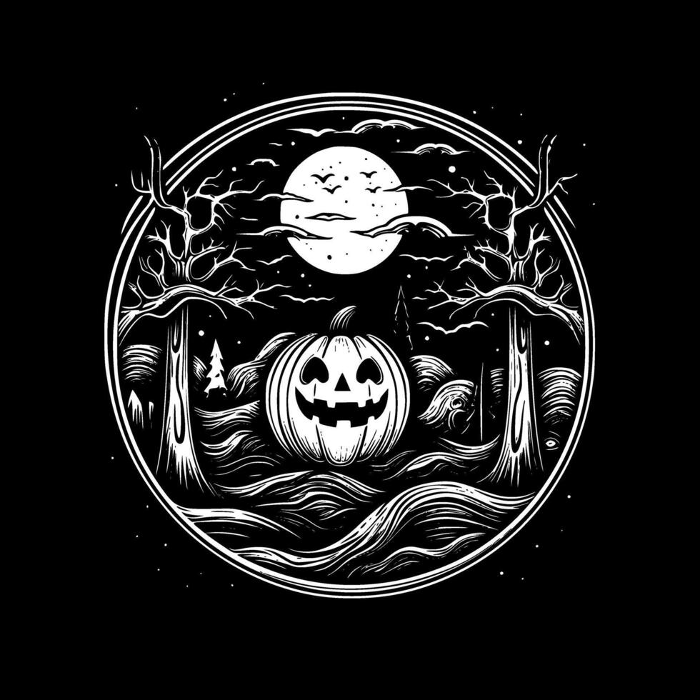 Halloween, Minimalist and Simple Silhouette - illustration vector