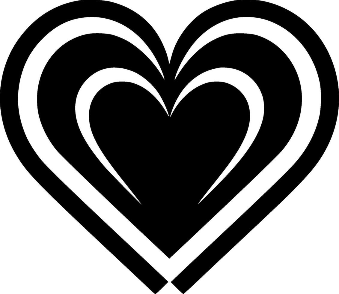 Heart - Black and White Isolated Icon - illustration vector