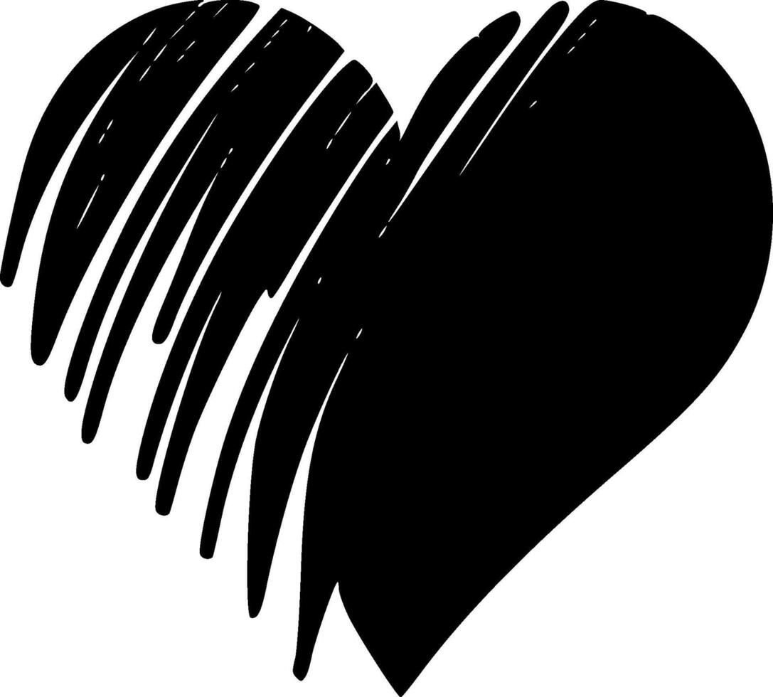 Heart - Black and White Isolated Icon - illustration vector