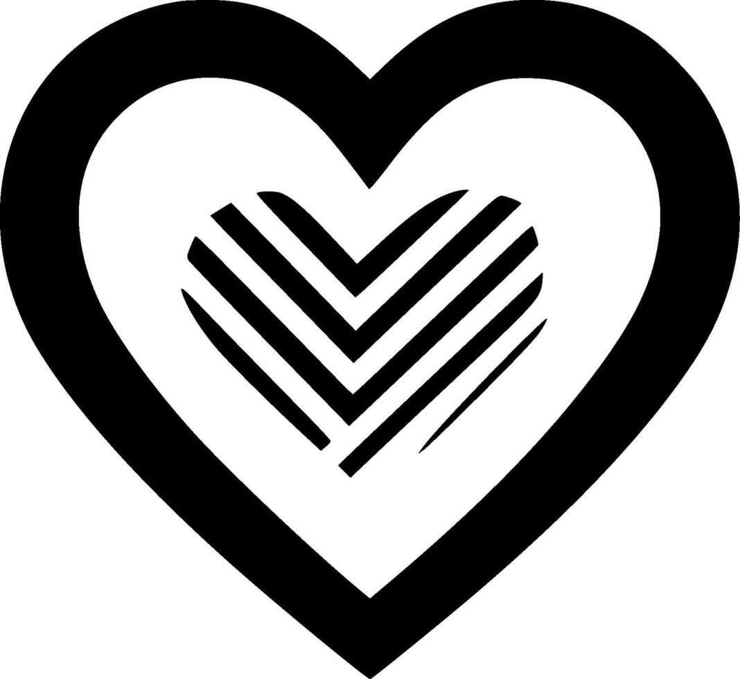 Heart, Minimalist and Simple Silhouette - illustration vector