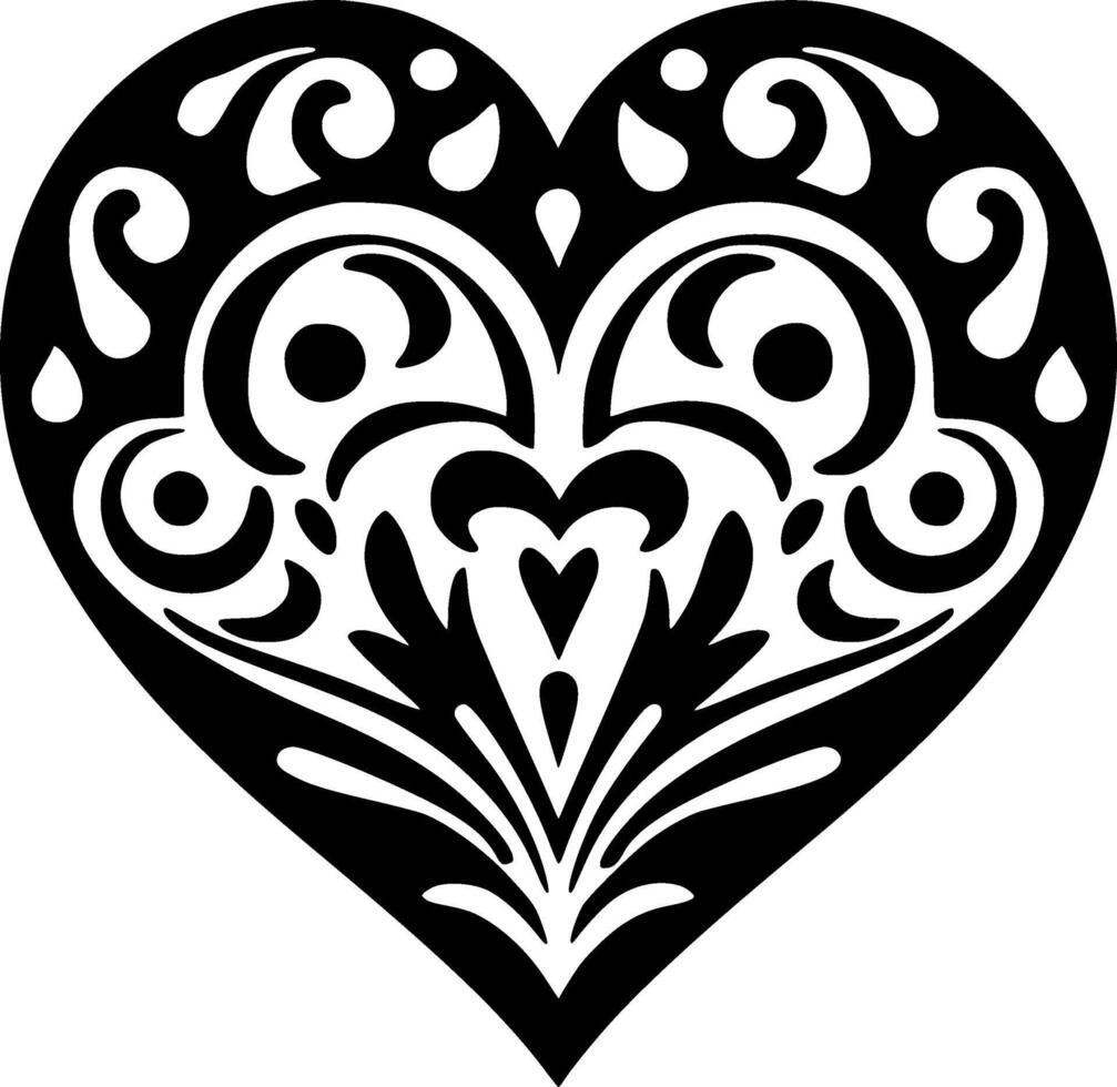 Heart, Minimalist and Simple Silhouette - illustration vector