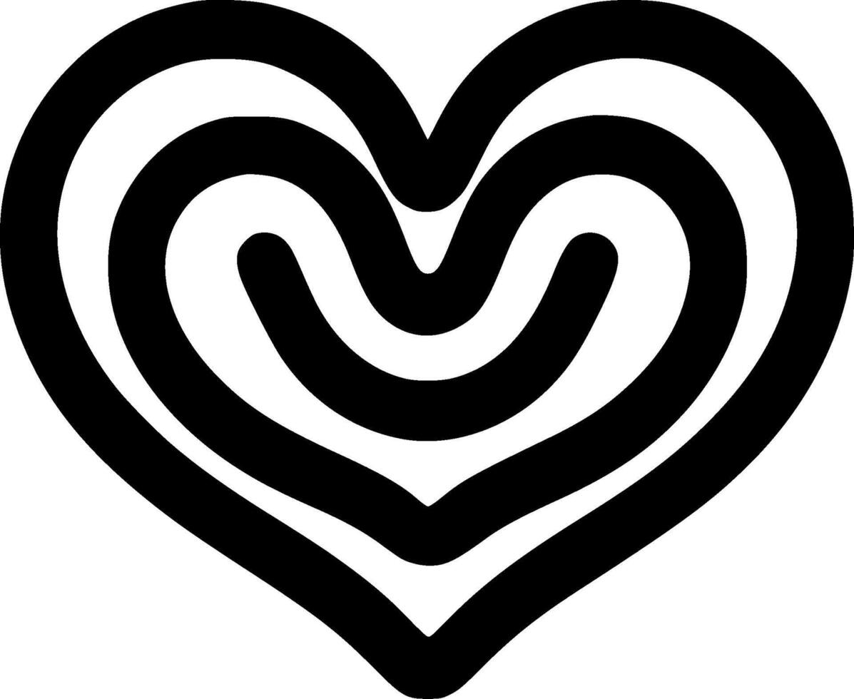 Heart, Minimalist and Simple Silhouette - illustration vector