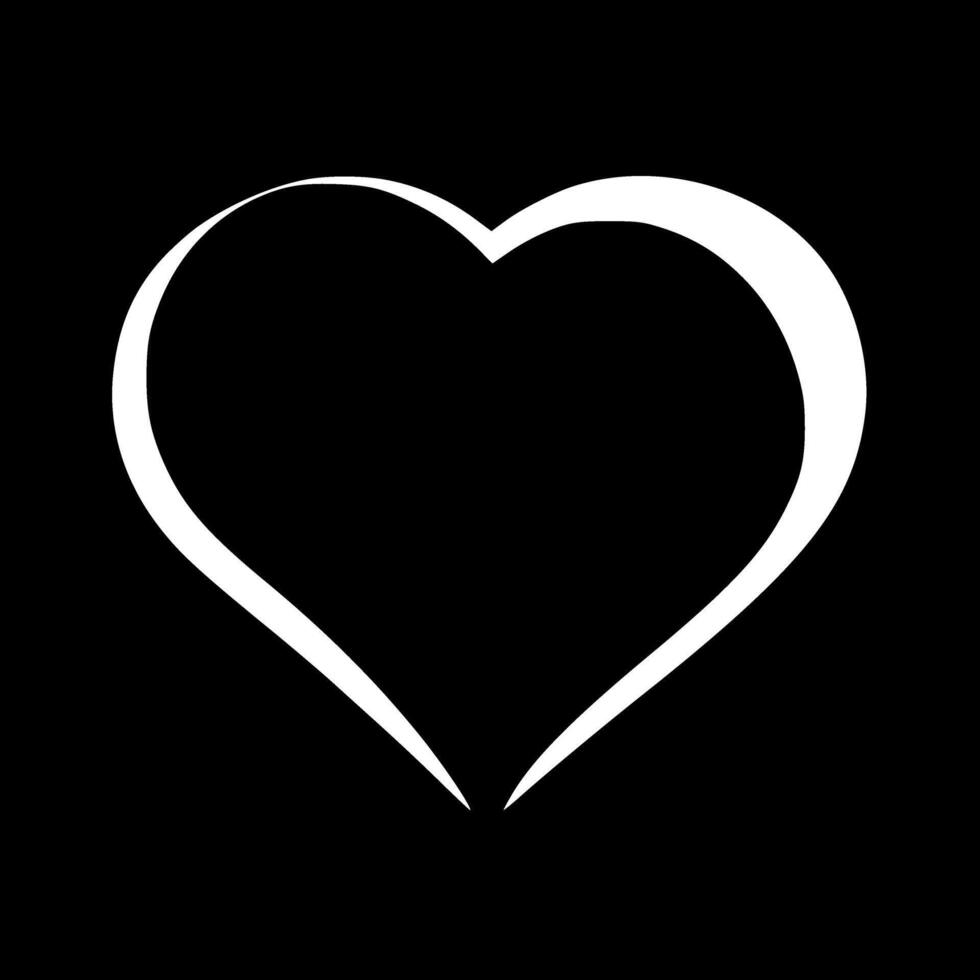 Heart, Black and White illustration vector