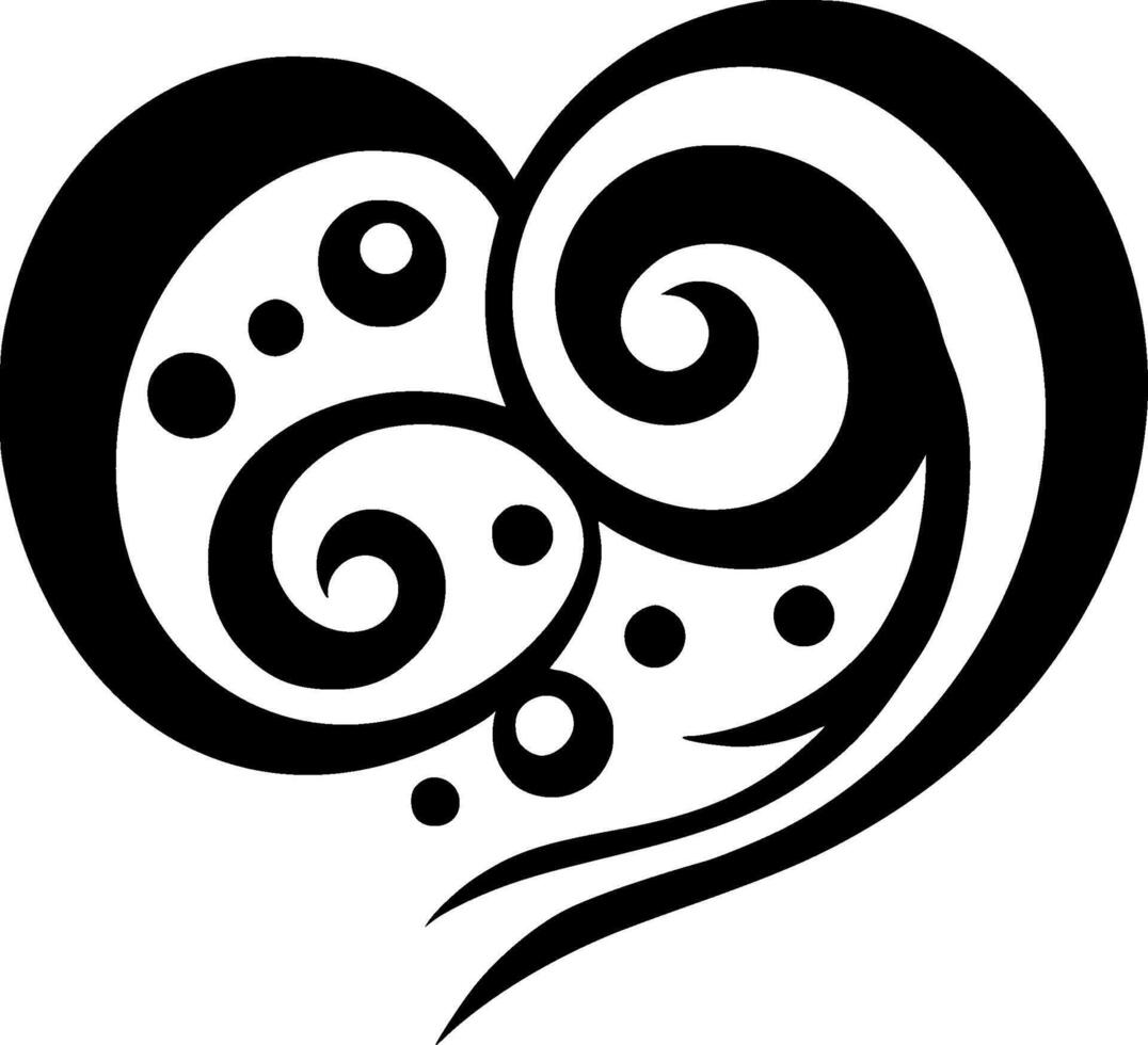 Heart, Minimalist and Simple Silhouette - illustration vector
