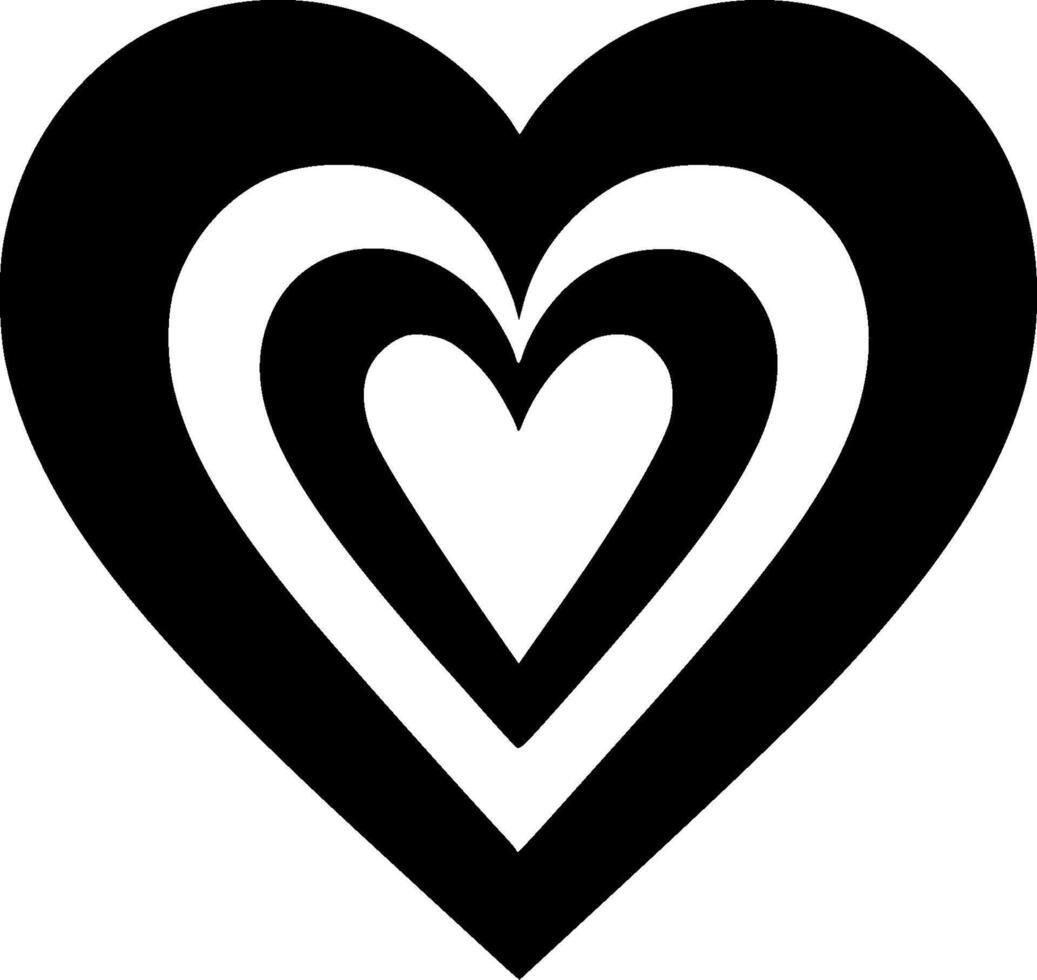 Heart, Black and White illustration vector