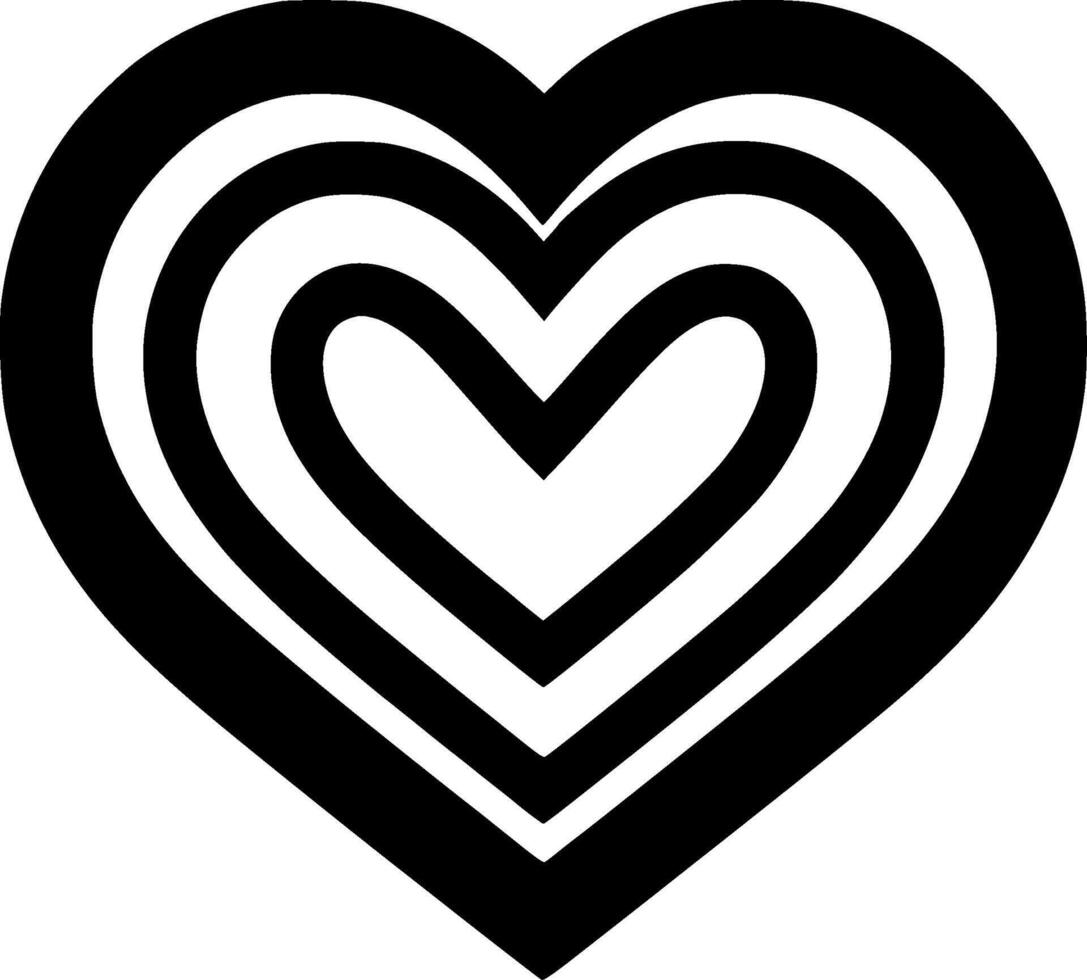 Heart, Black and White illustration vector