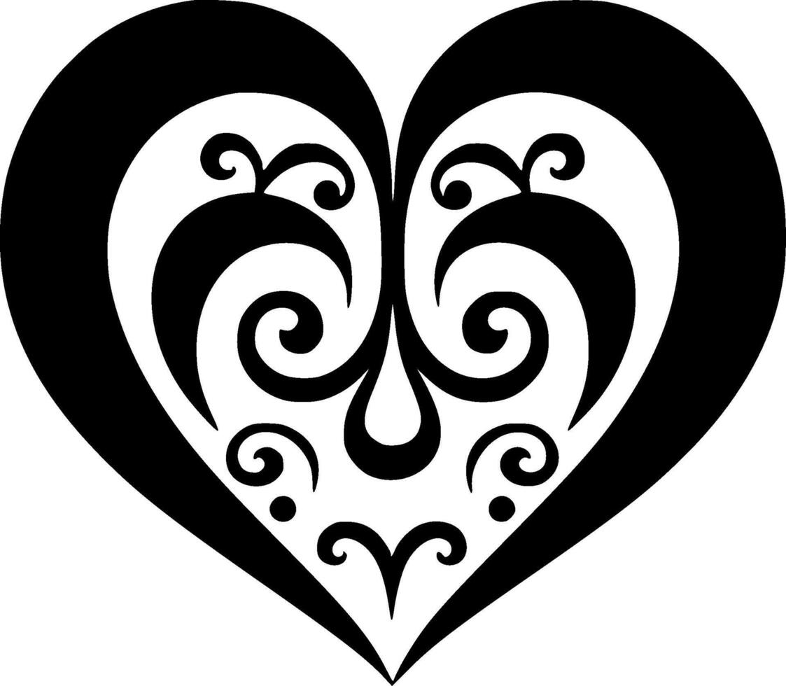 Heart - Black and White Isolated Icon - illustration vector
