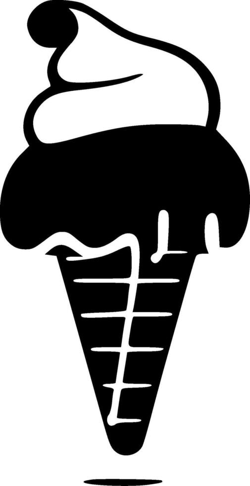 Ice Cream, Black and White illustration vector