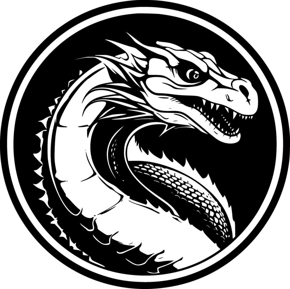 Komodo Dragon, Minimalist and Simple Silhouette - illustration vector