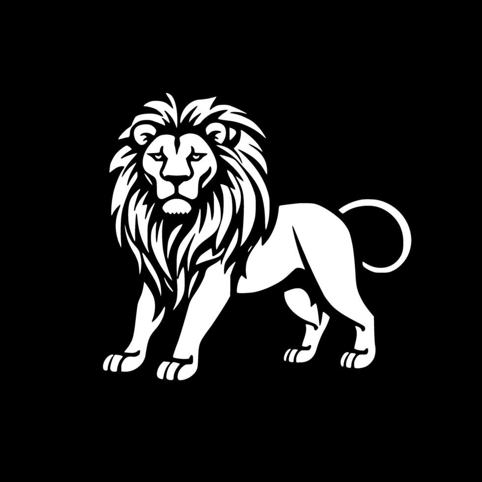 Lion, Black and White illustration vector