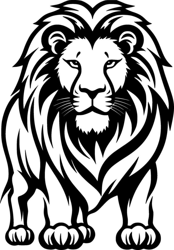 Lion - Black and White Isolated Icon - illustration vector