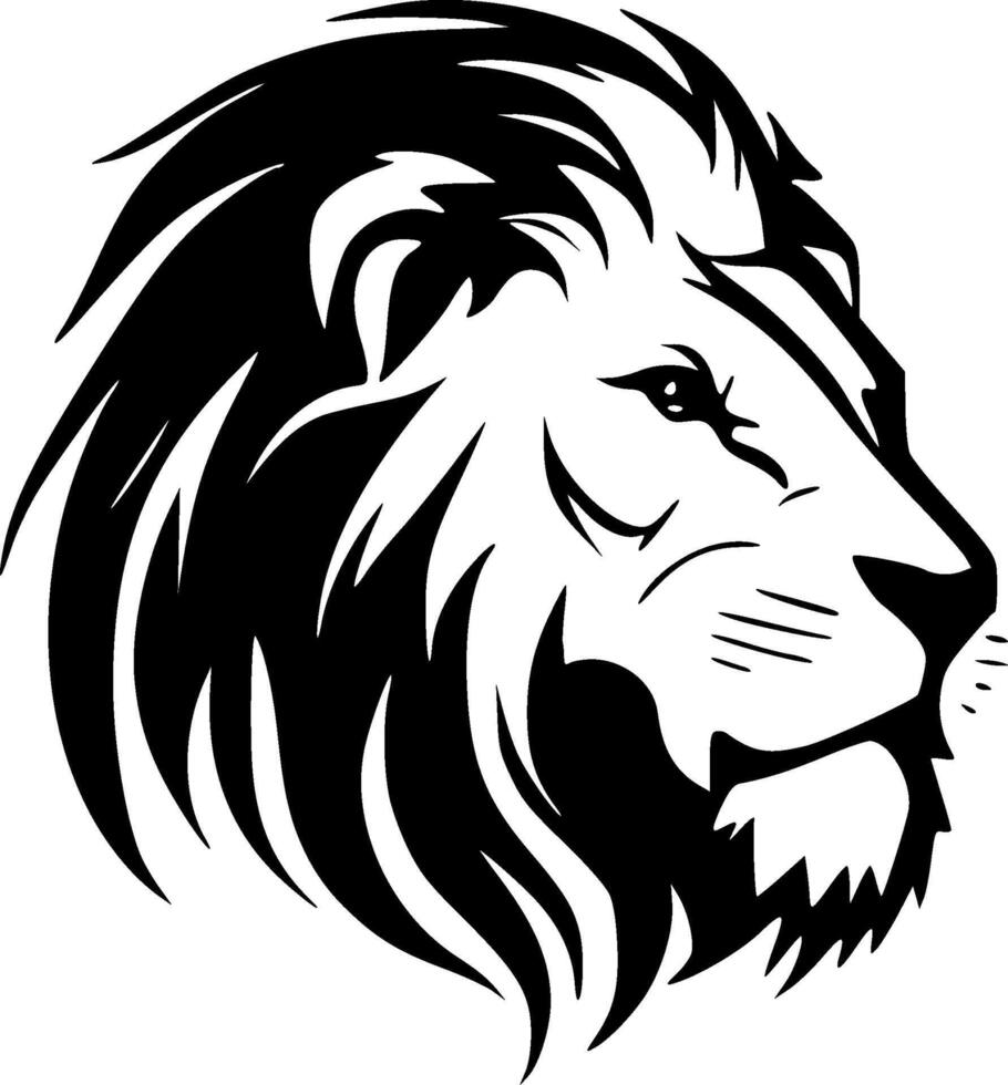 Lion - Black and White Isolated Icon - illustration vector