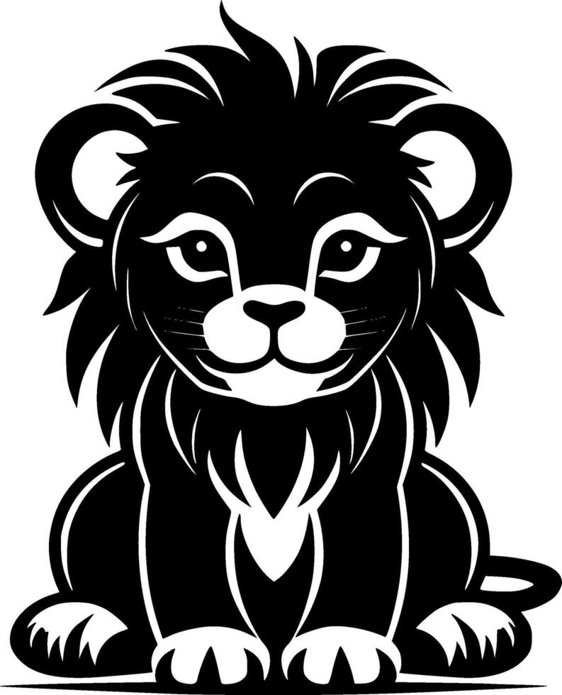 Lion Baby, Minimalist and Simple Silhouette - illustration vector