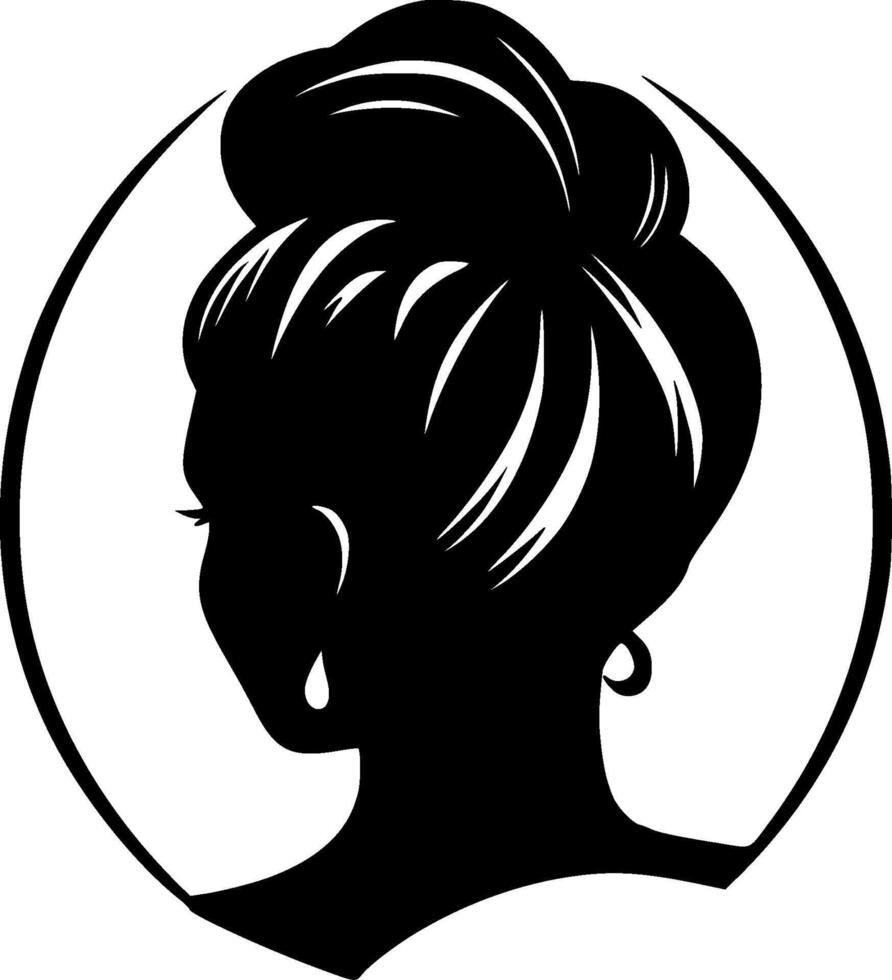 Messy Bun - Minimalist and Flat Logo - illustration vector