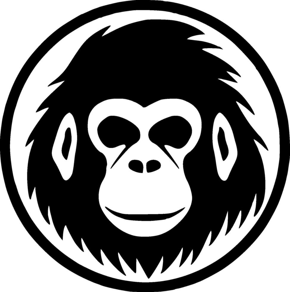 Monkey, Minimalist and Simple Silhouette - illustration vector