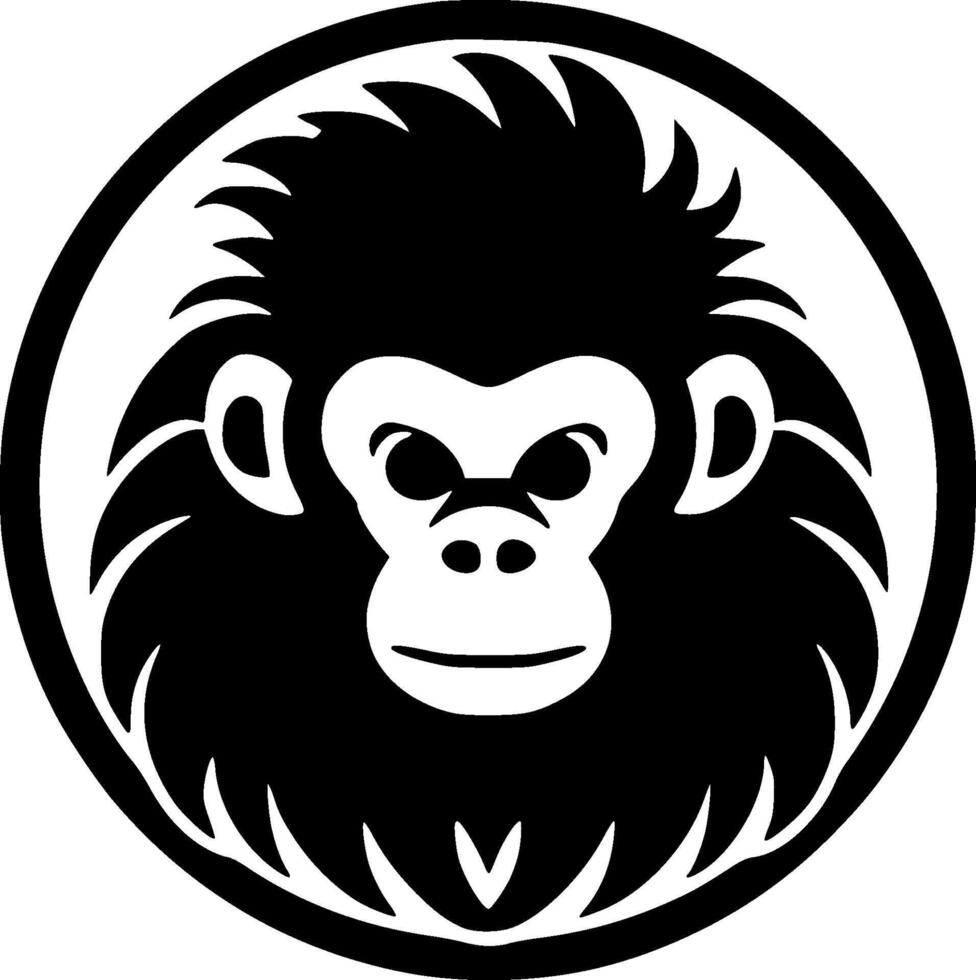 Monkey, Minimalist and Simple Silhouette - illustration vector