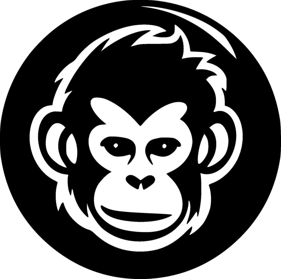 Monkey - Minimalist and Flat Logo - illustration vector