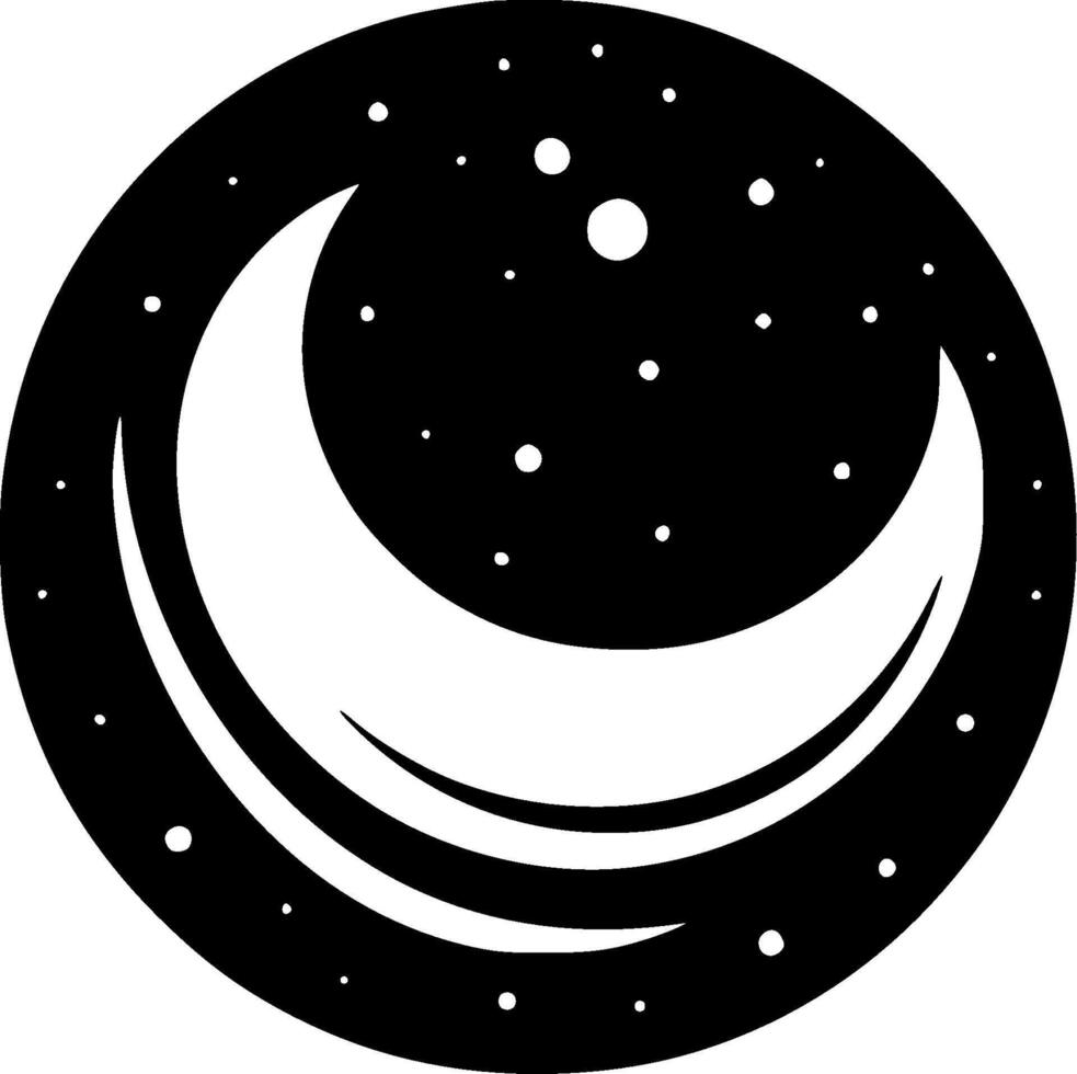 Moon, Minimalist and Simple Silhouette - illustration vector