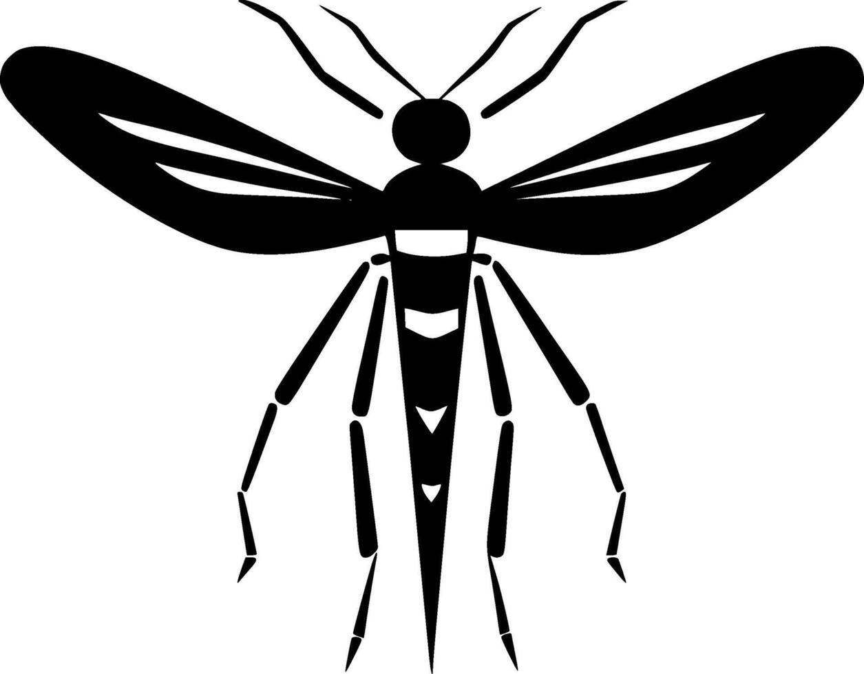 Mosquito, Black and White illustration vector