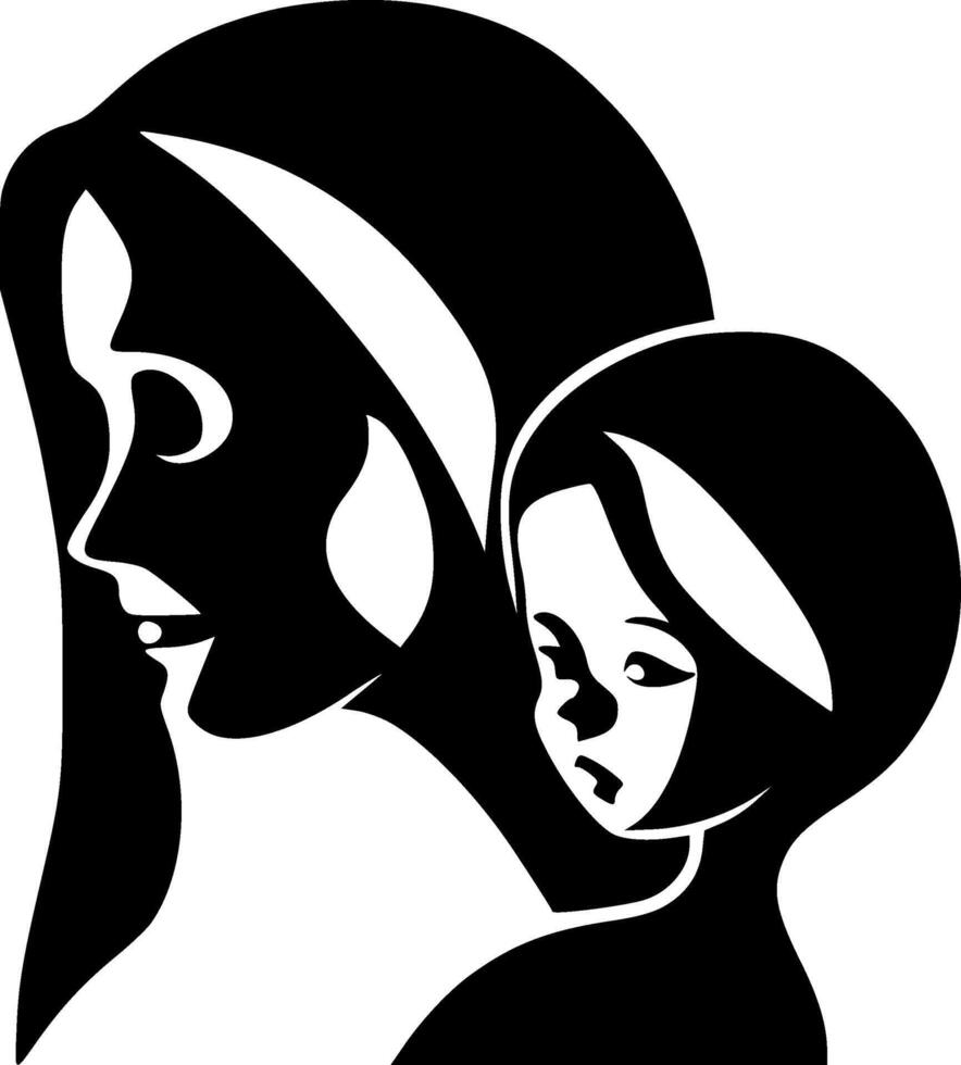 Mother - Black and White Isolated Icon - illustration vector