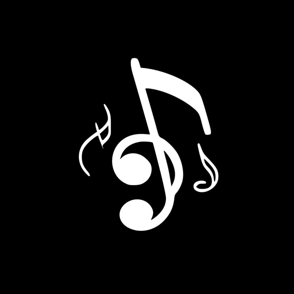 Music - Black and White Isolated Icon - illustration vector