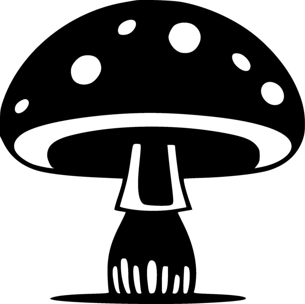 Mushroom - Black and White Isolated Icon - illustration vector