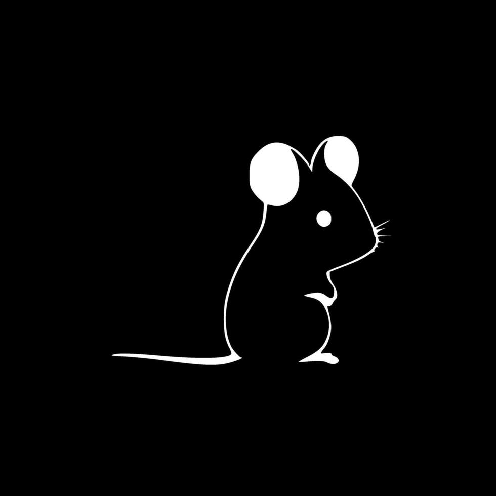 Mouse - Black and White Isolated Icon - illustration vector