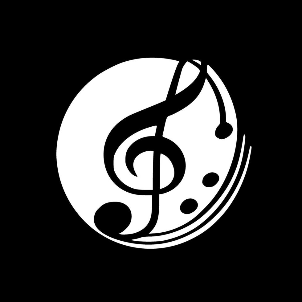 Music Note, Black and White illustration vector