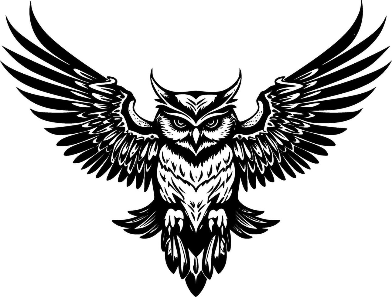 Owl, Minimalist and Simple Silhouette - illustration vector