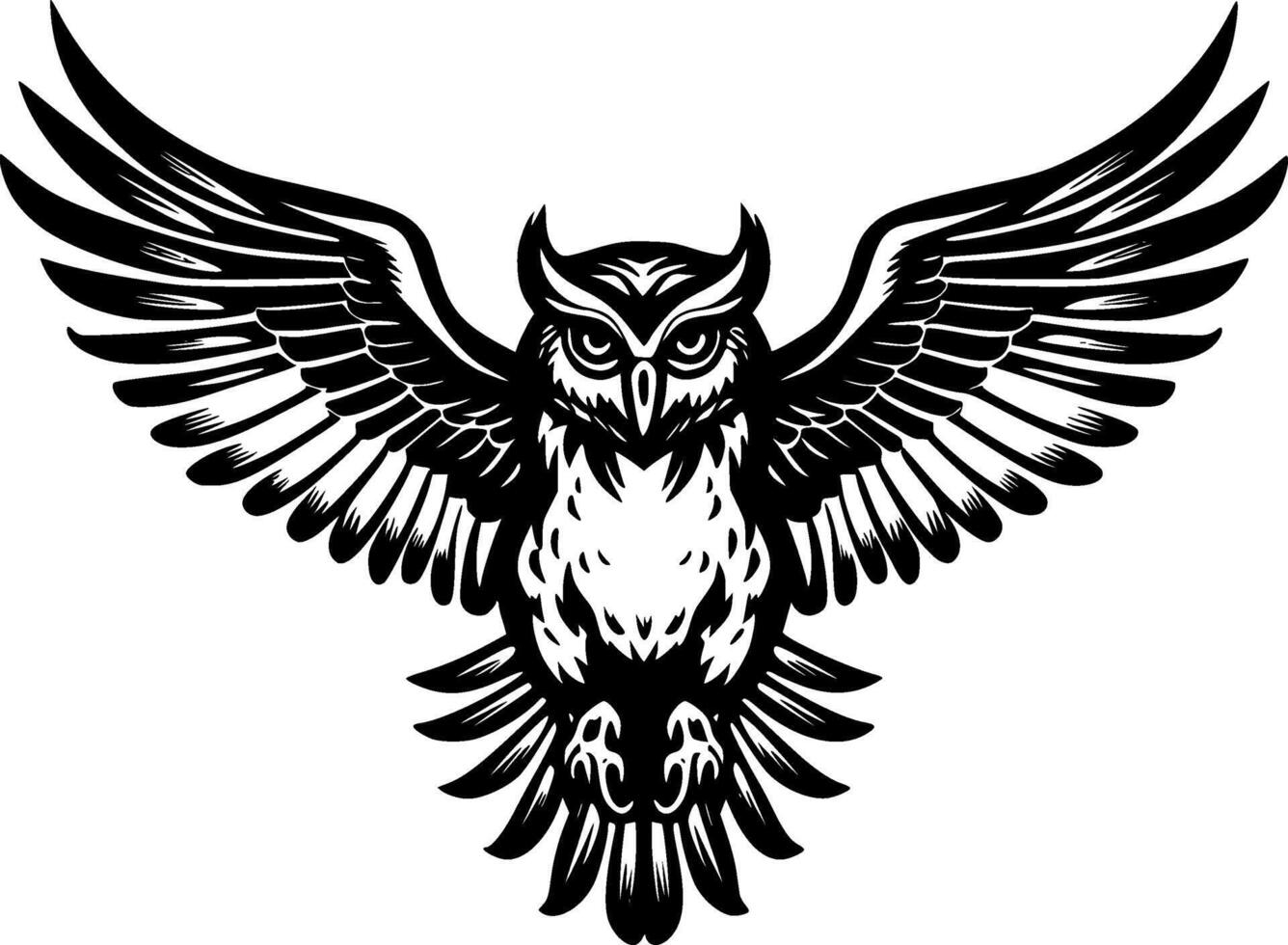 Owl, Minimalist and Simple Silhouette - illustration vector