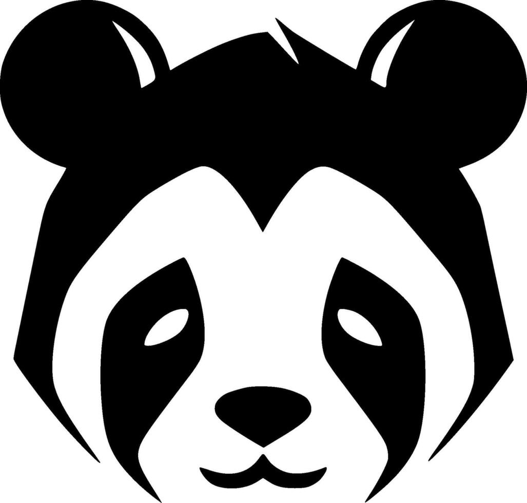 Panda - Black and White Isolated Icon - illustration vector
