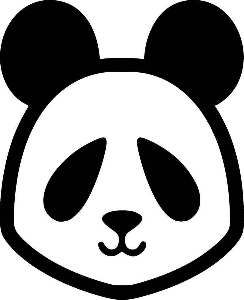 Panda - Black and White Isolated Icon - illustration vector