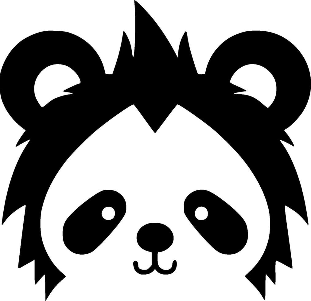 Panda - Black and White Isolated Icon - illustration vector