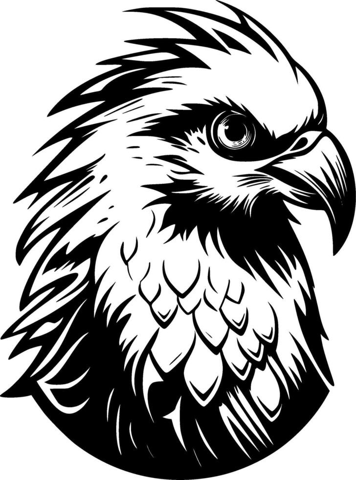 Parrot - Black and White Isolated Icon - illustration vector