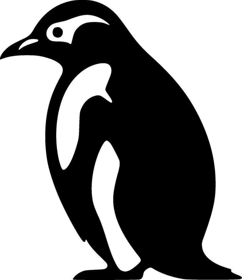 Penguin, Black and White illustration vector