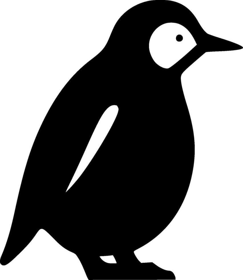 Penguin - Black and White Isolated Icon - illustration vector
