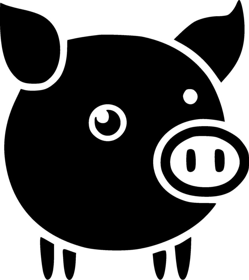 Pig, Minimalist and Simple Silhouette - illustration vector
