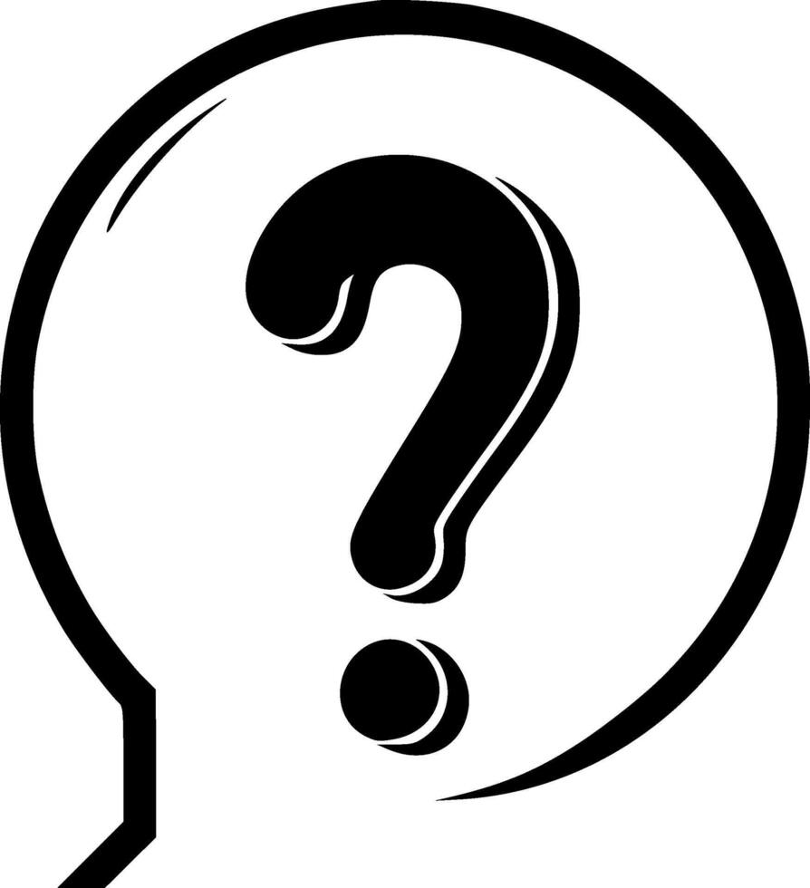 Question - Black and White Isolated Icon - illustration vector