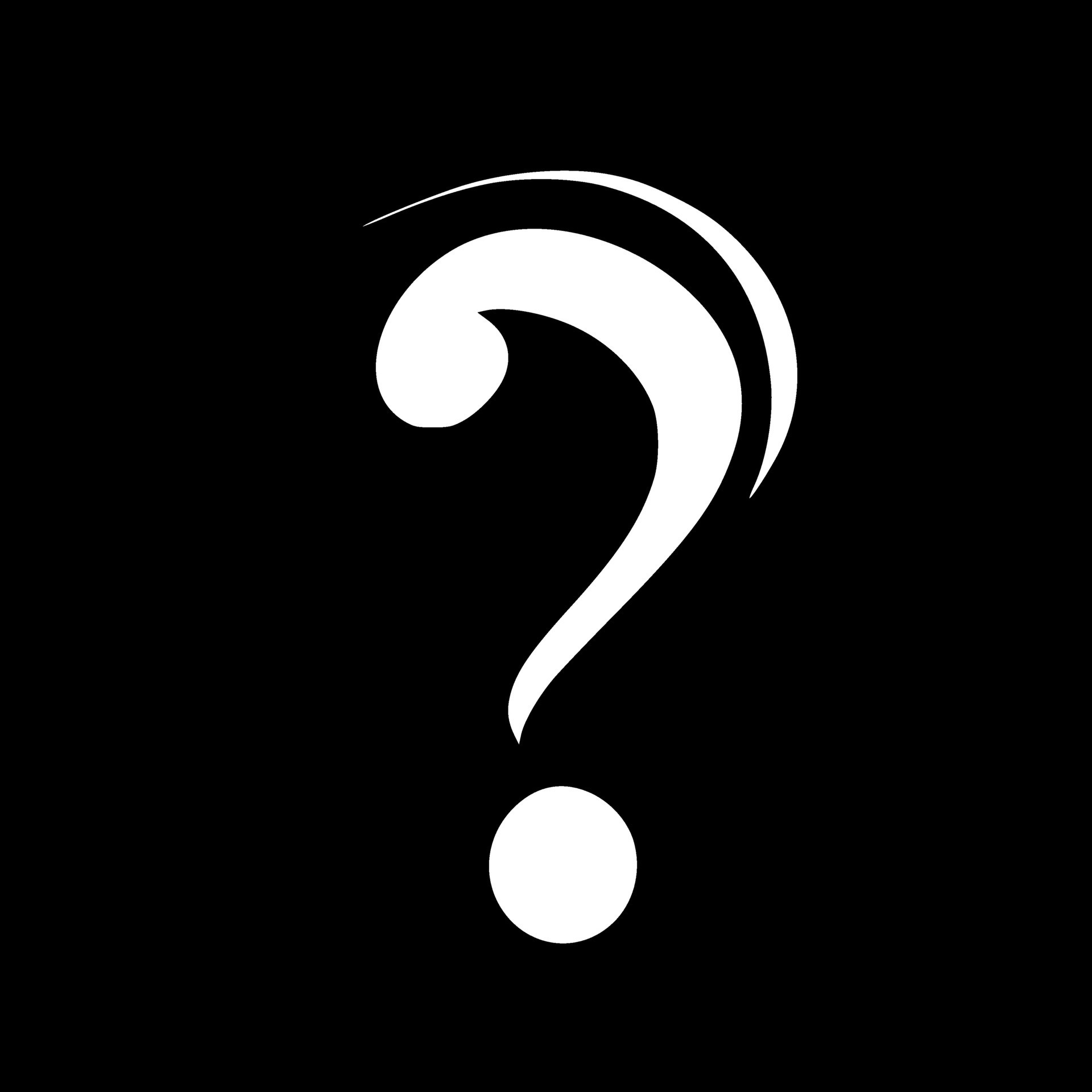 question mid black white