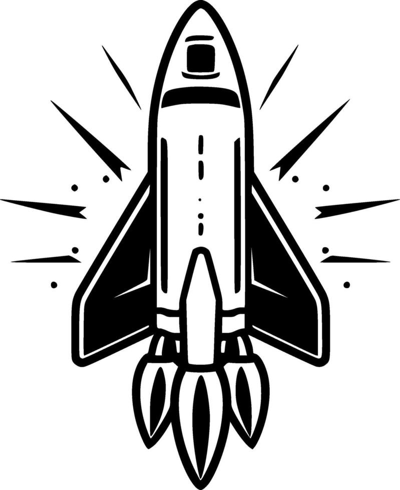 Rocket, Minimalist and Simple Silhouette - illustration vector