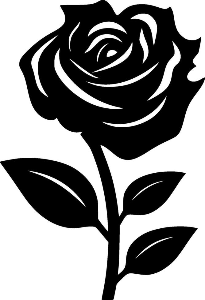 Roses - Black and White Isolated Icon - illustration vector