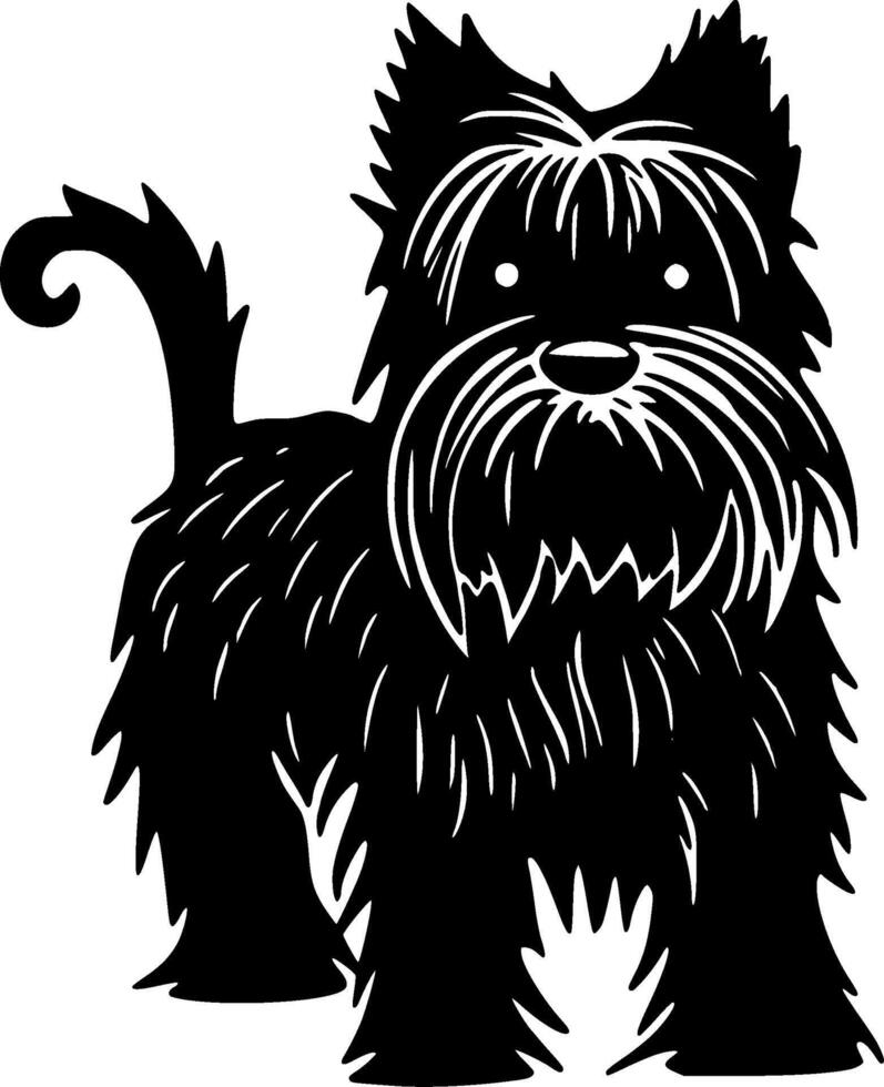 Scottish Terrier - Black and White Isolated Icon - illustration vector