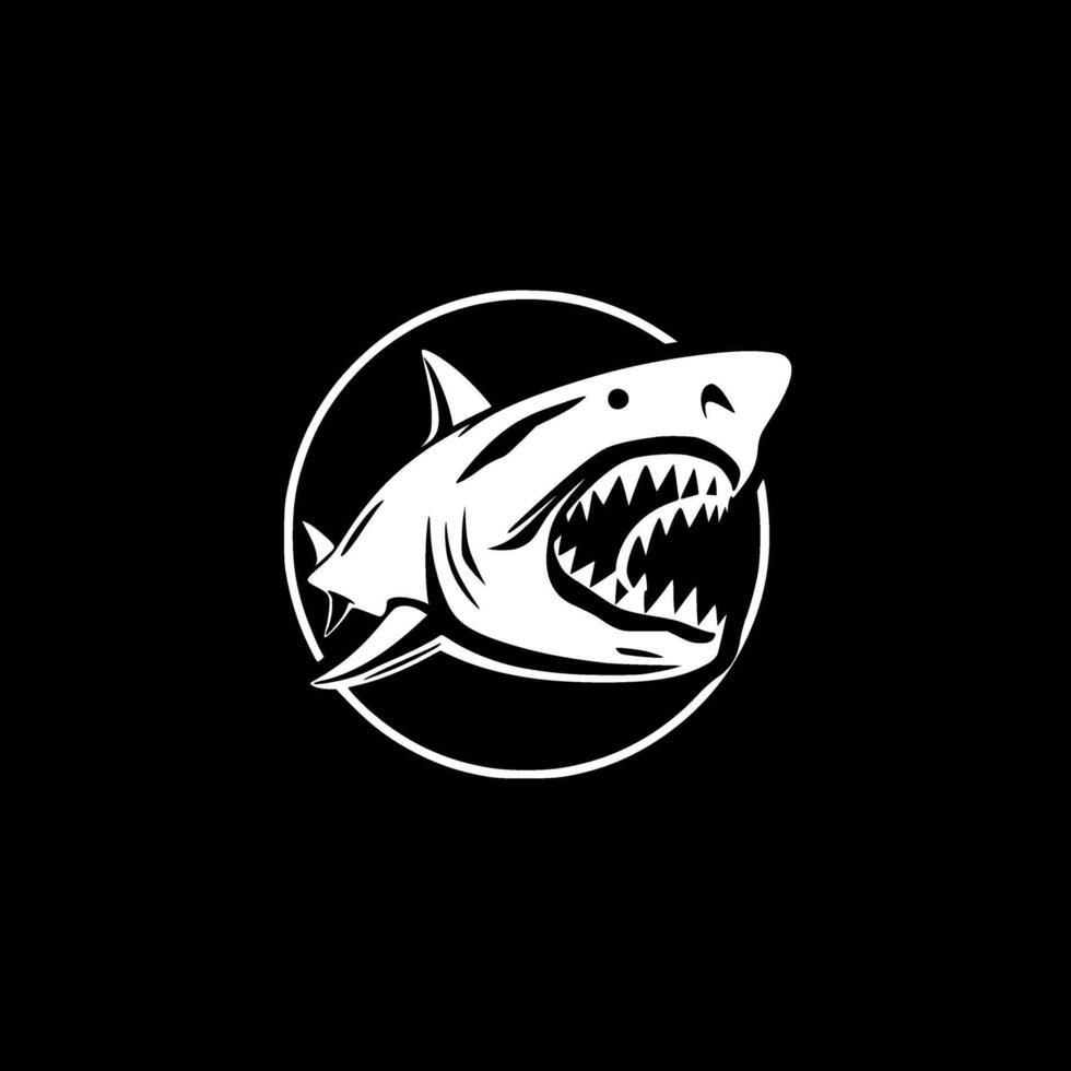 Shark, Minimalist and Simple Silhouette - illustration vector