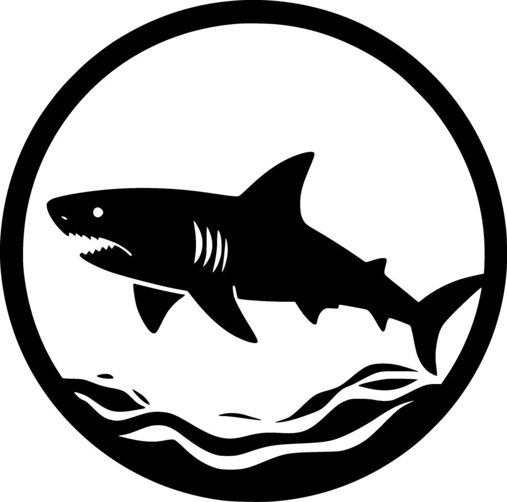 Shark, Minimalist and Simple Silhouette - illustration vector