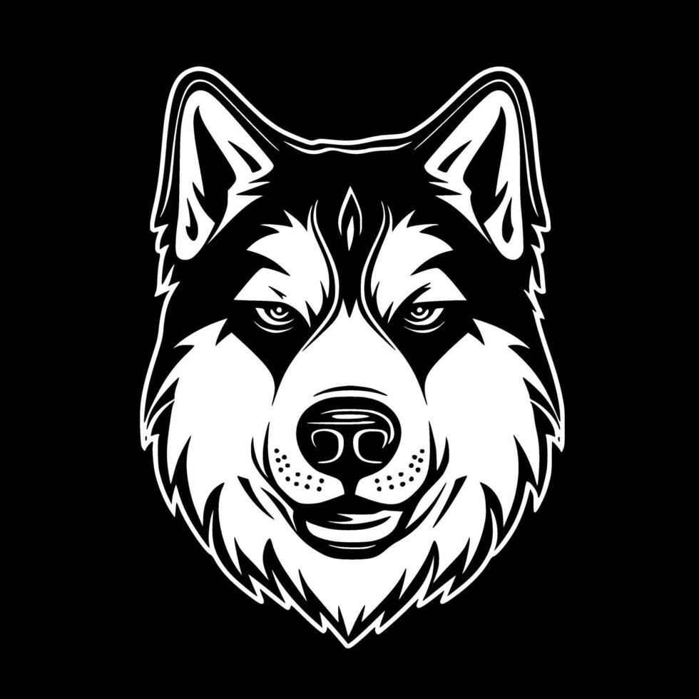 Siberian Husky, Minimalist and Simple Silhouette - illustration vector