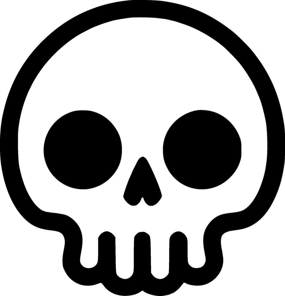 Skull - Black and White Isolated Icon - illustration vector