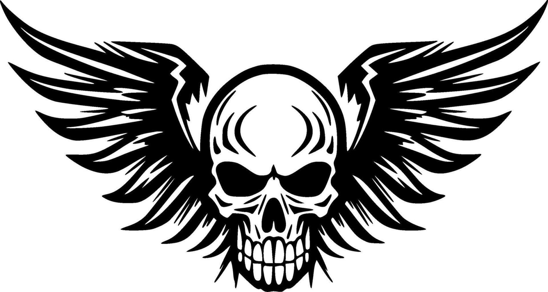 Skull, Black and White illustration vector
