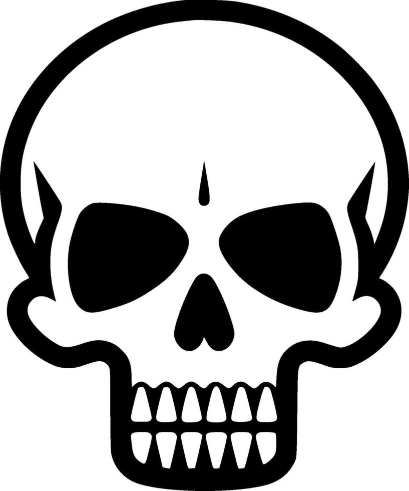 Skull - Black and White Isolated Icon - illustration vector